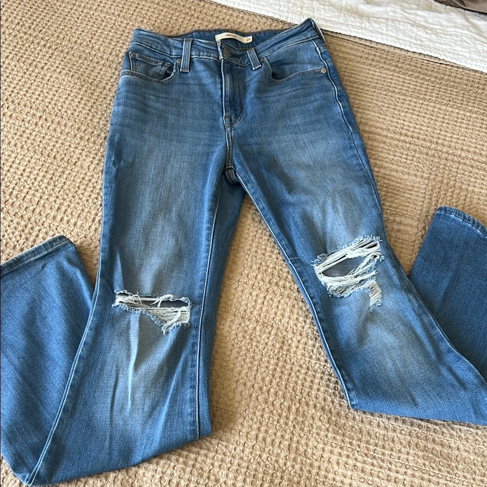 Levi's Blue Flare Wide Leg Jeans
